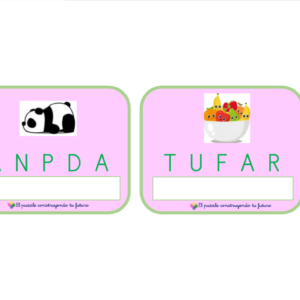 Tarjetas orden de palabras